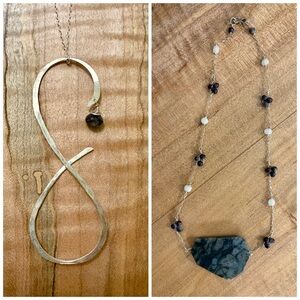 Lot of 2 elegant sterling silver artisan necklaces